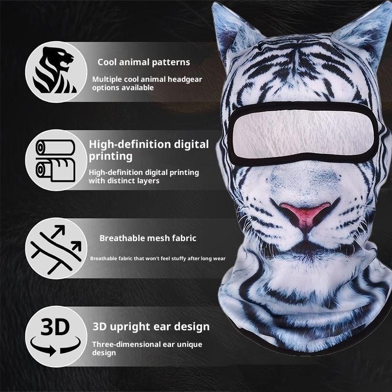 1pcs Animal Balaclava Motorcycle Motocross Ski Snowboard Hat 3D Cat Ski Balaclava Animal Face Covering Full Face Hood Masque