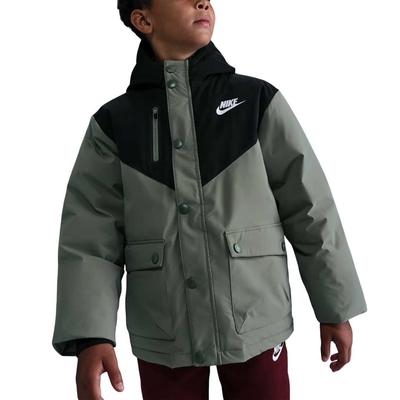 Veste chaude imperméable à capuche Color Block en duvet de canard pour enfants IQ9990-320