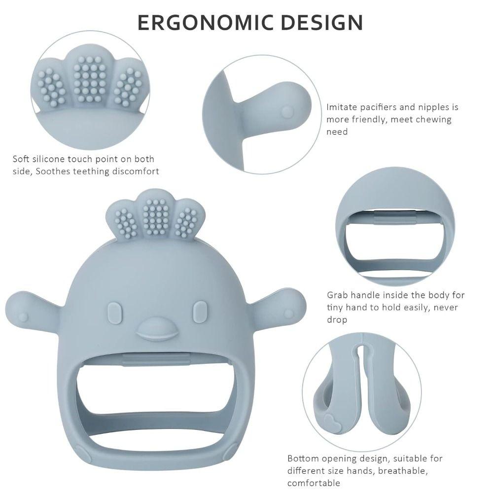 Anti-Drop Silicone Baby Teether Ergonomics Baby Soothing Teething Toy Gum Chewing Teether  Infant