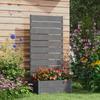 34 x 69.5cm Garden Planter Box, with Back Trellis, Grey