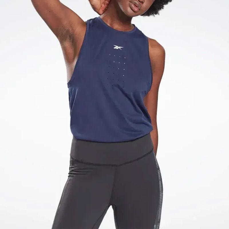 Reebok Lm Perforated Tank Top Women Tops Navy-Blue GE1022