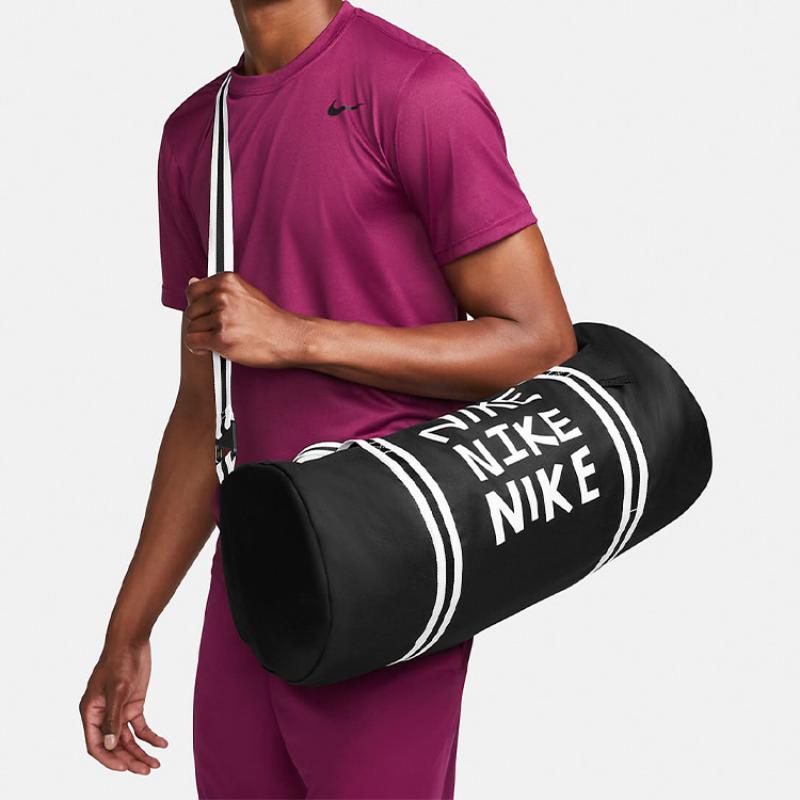 Nike Heritage Polyester Portable One Shoulder Crossbody Gym Bag Tubas Men's Black Casual DQ5735-010