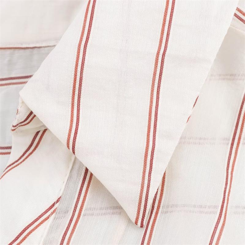 European & American Style Women's Casual Fashion Metal Line Pattern Shirt