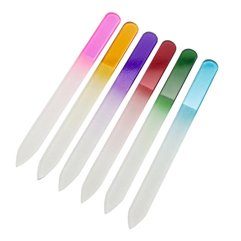 5pcs/set Professional Crystal Glass Sanding Polishing Nail Files Transparent Nail File Grinding Nail Art Equipment Manicure Tool