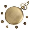 Mini DND Dice Set Polyhedral Metal Vintage Dice Steampunk Gear Pocket Watch Dice Set with Chain Board Game Accessories