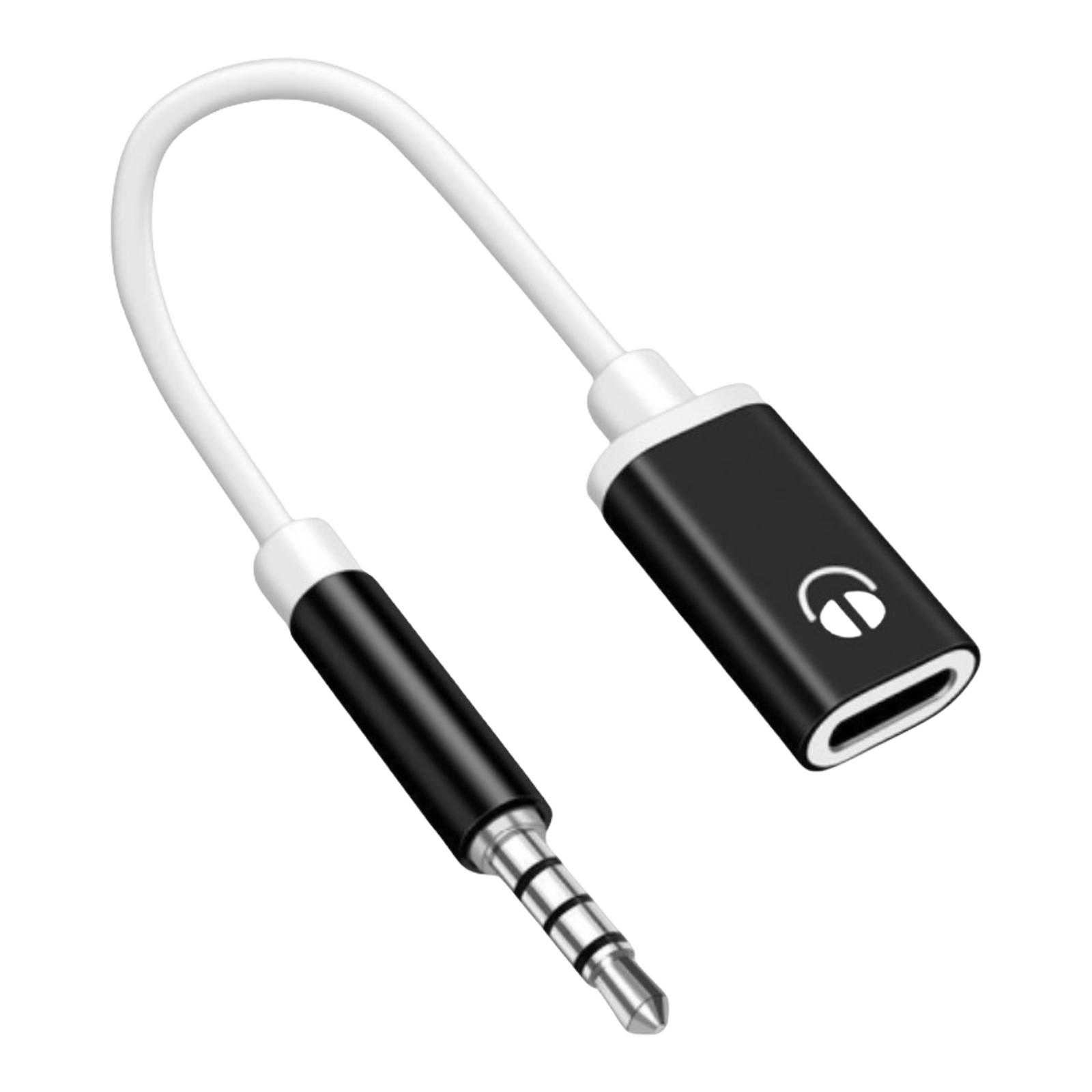 

Кабель-переходник 3,5 мм штекер на Type-C гнездо для наушников Aux Кабель-конвертер Type-C на плоский разъем для наушников с круглым разъемом чёрный
