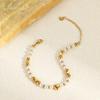 Elegant Baroque Faux Pearl Stainless Steel Layered Bracelet Earrings Set