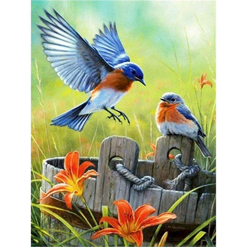 GATYZTORY Malen nach Zahlen für Erwachsene Spatzenvogel Tier Einzigartige Geschenke Ölfarbe Malerei auf Leinwand Gerahmte Wandkunst Handwerk