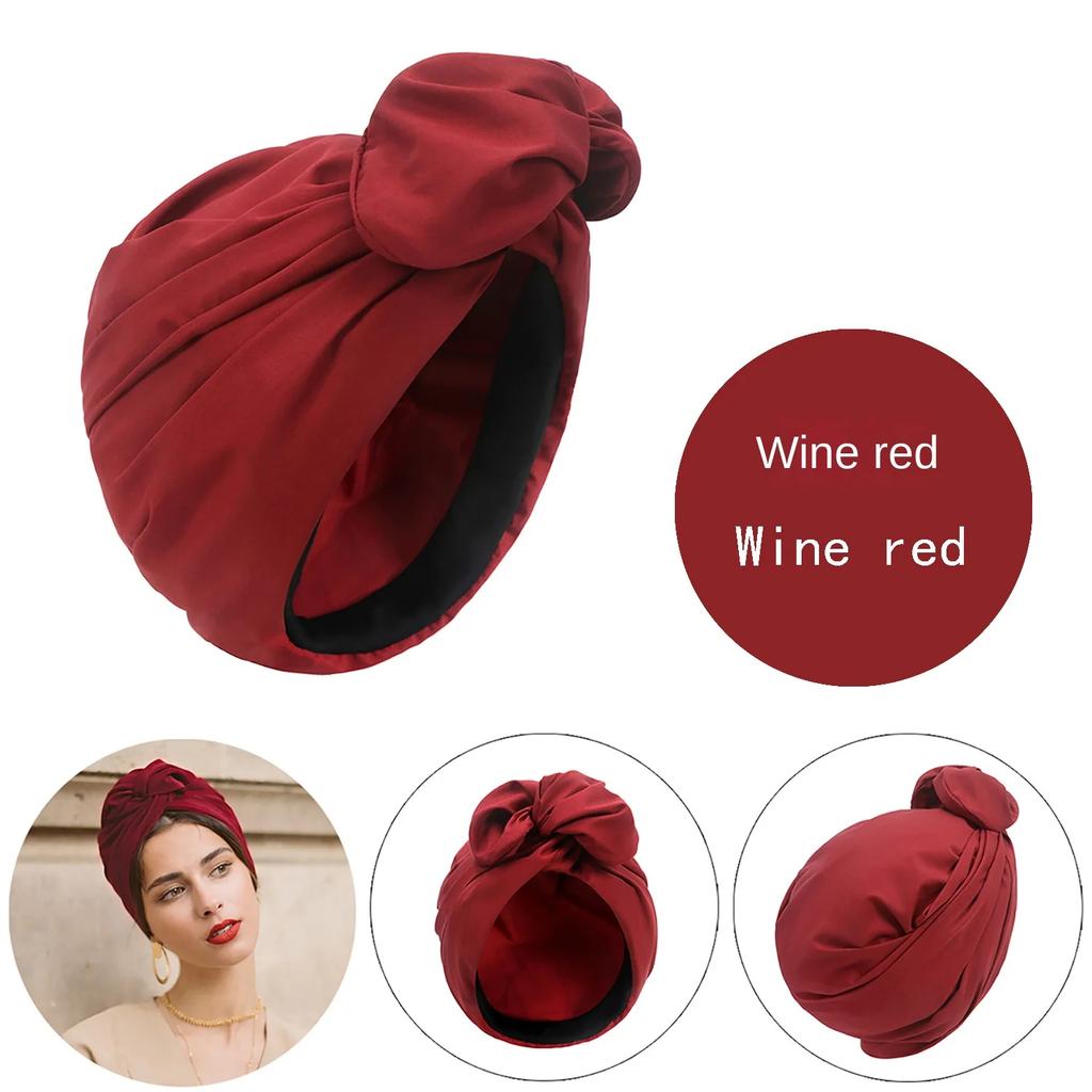 French Vintage Turban Hat Fashion Female Bandana Headband Women'S Hair Cover Cap Ladies Head Wraps Muslim Headscarf Bonnet
