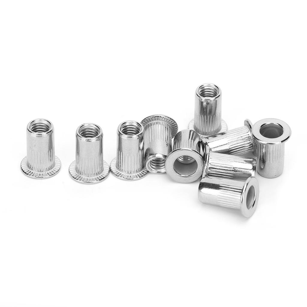 50Pcs Stainless Steel Rivet Nut Ribbing M5 Fastener Hardware Industrial Supplies
