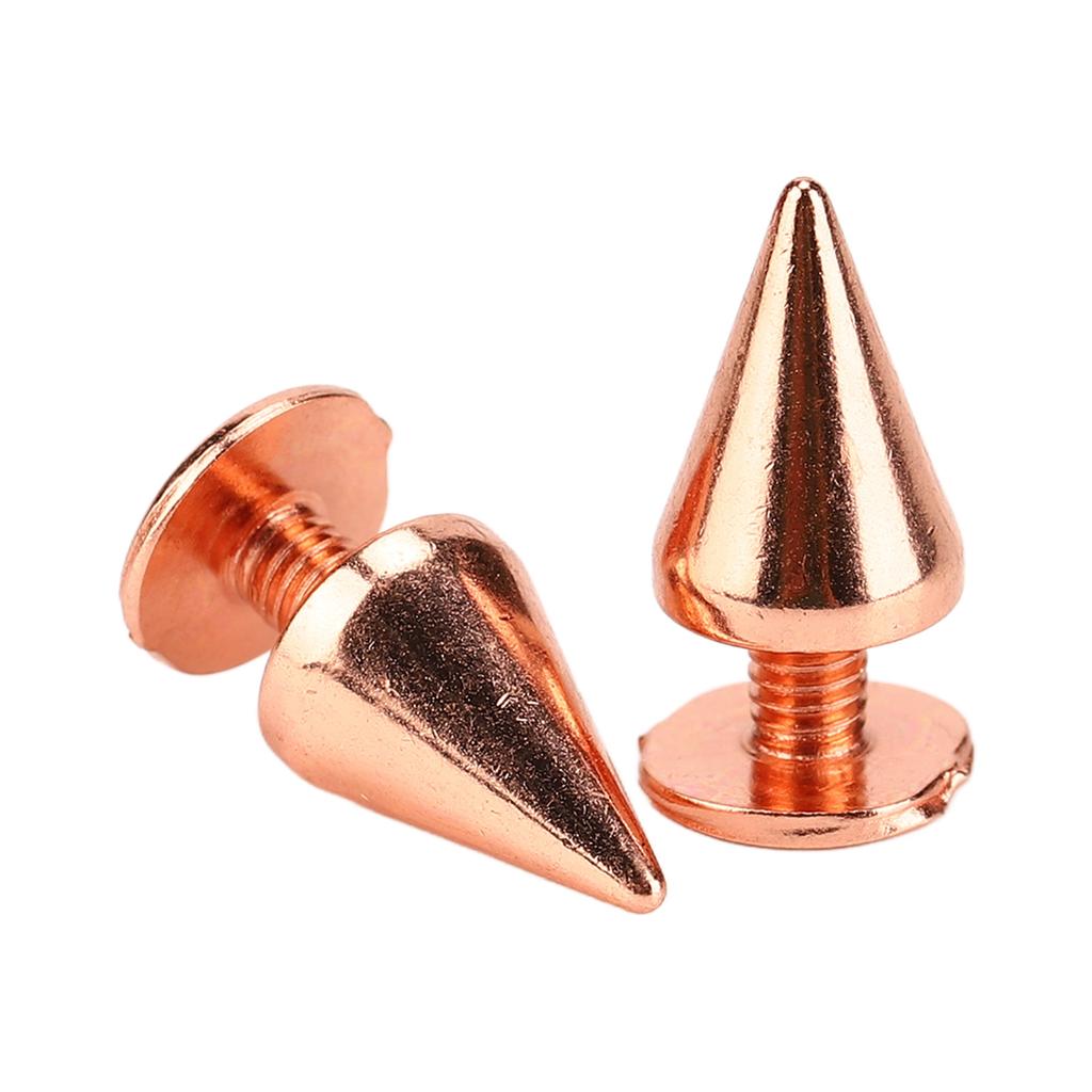 100 Sätze Stachelkegel Stachelnieten Hohe Härte Metallbeschichtung Roségold Schraubverschluss Nieten Stacheln Set