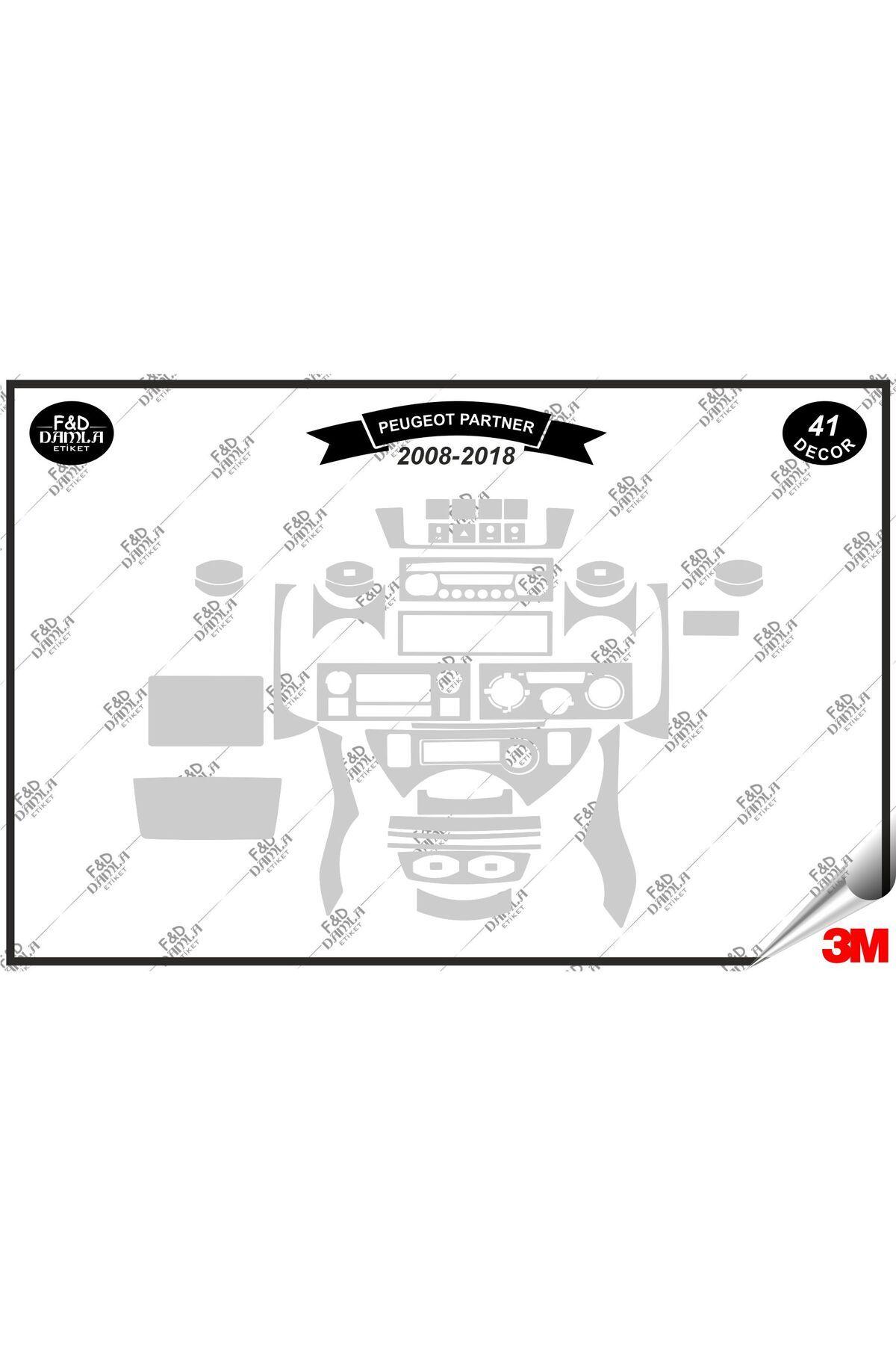 

Peugeot Partner 2008 -2018 Torpido Konsol Trim Göğüs Maun Kaplama Set 41 Parça Gümüş