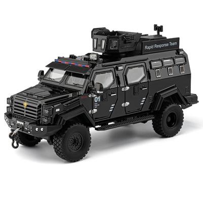 Model samochodu tygrysa szablozębnego w skali 1/24, odporny na wybuch, odlewany ze stopu, opancerzony pojazd terenowy policji, model samochodu, prezent urodzinowy dla chłopca