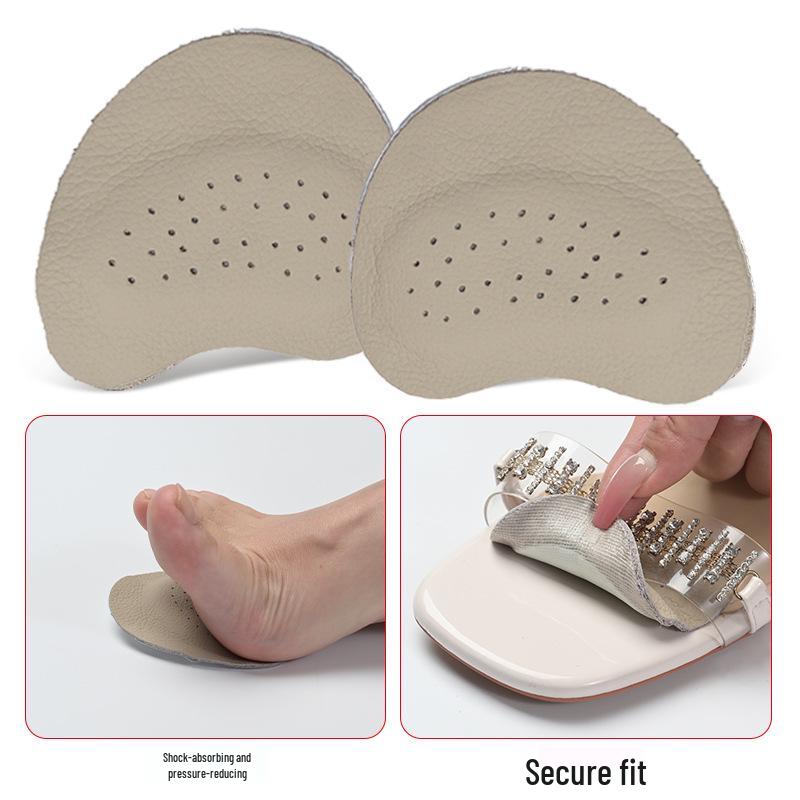 Leather Forefoot Pad: Soft, Sweat-Absorbing, Anti-Slip Stickers for High Heels and Summer Sandals.