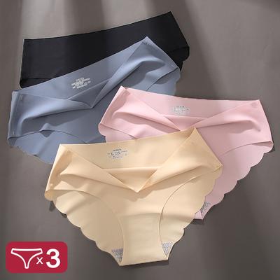 3PCS/Set Women Panties Sexy Seamless Underwear Pantys Lingerie for Female Underpants Soft Solid Color Low-Rise Briefs Intimates