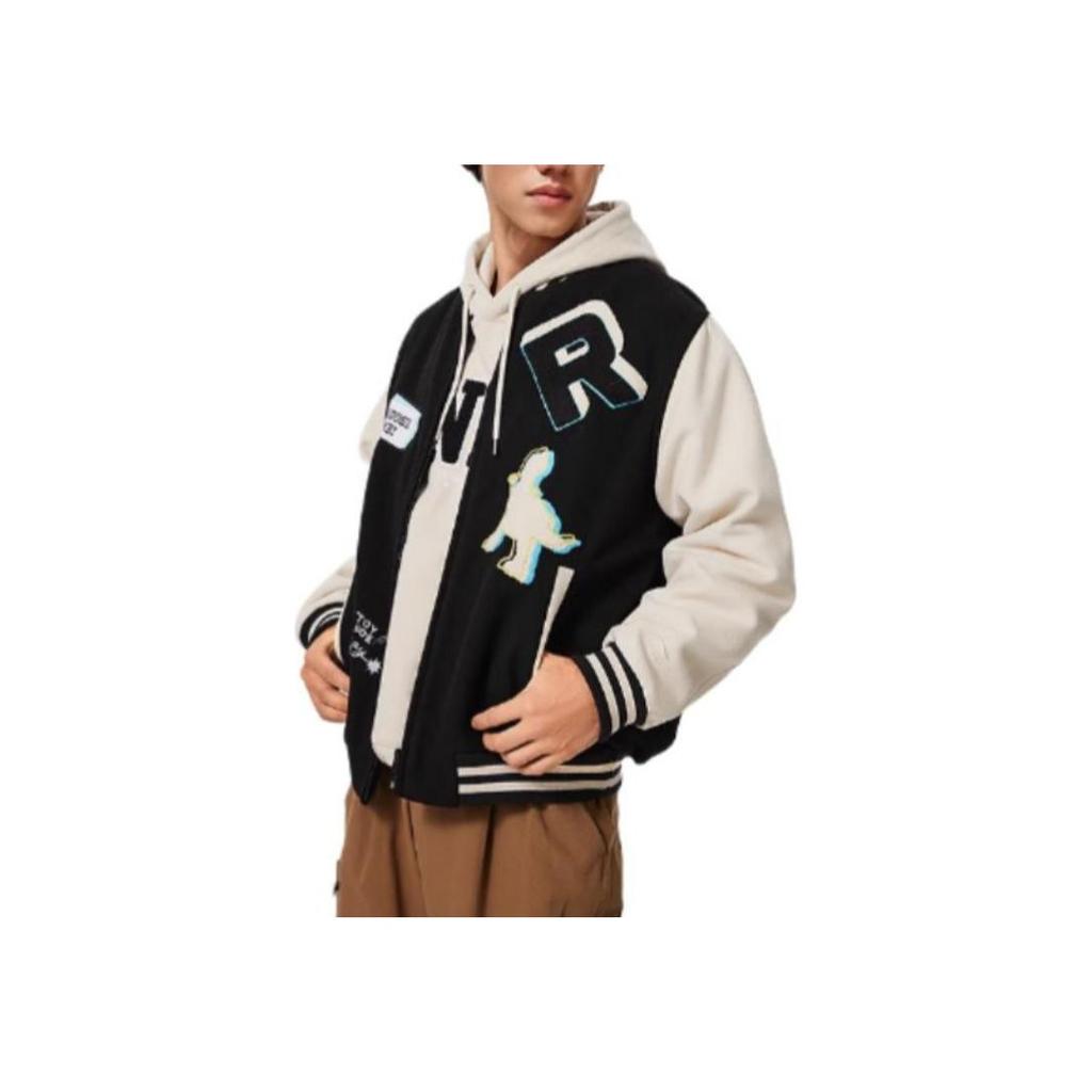 Li Ning X Disney Collaboration Hugging Dragon Series Letter Pattern Embroidered Long Sleeve Baseball Collar Loose Casual Jacket Men Jackets AFDU485-1