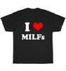Μαύρο T-shirt με Γραφικό Σχέδιο I Heart MILFs