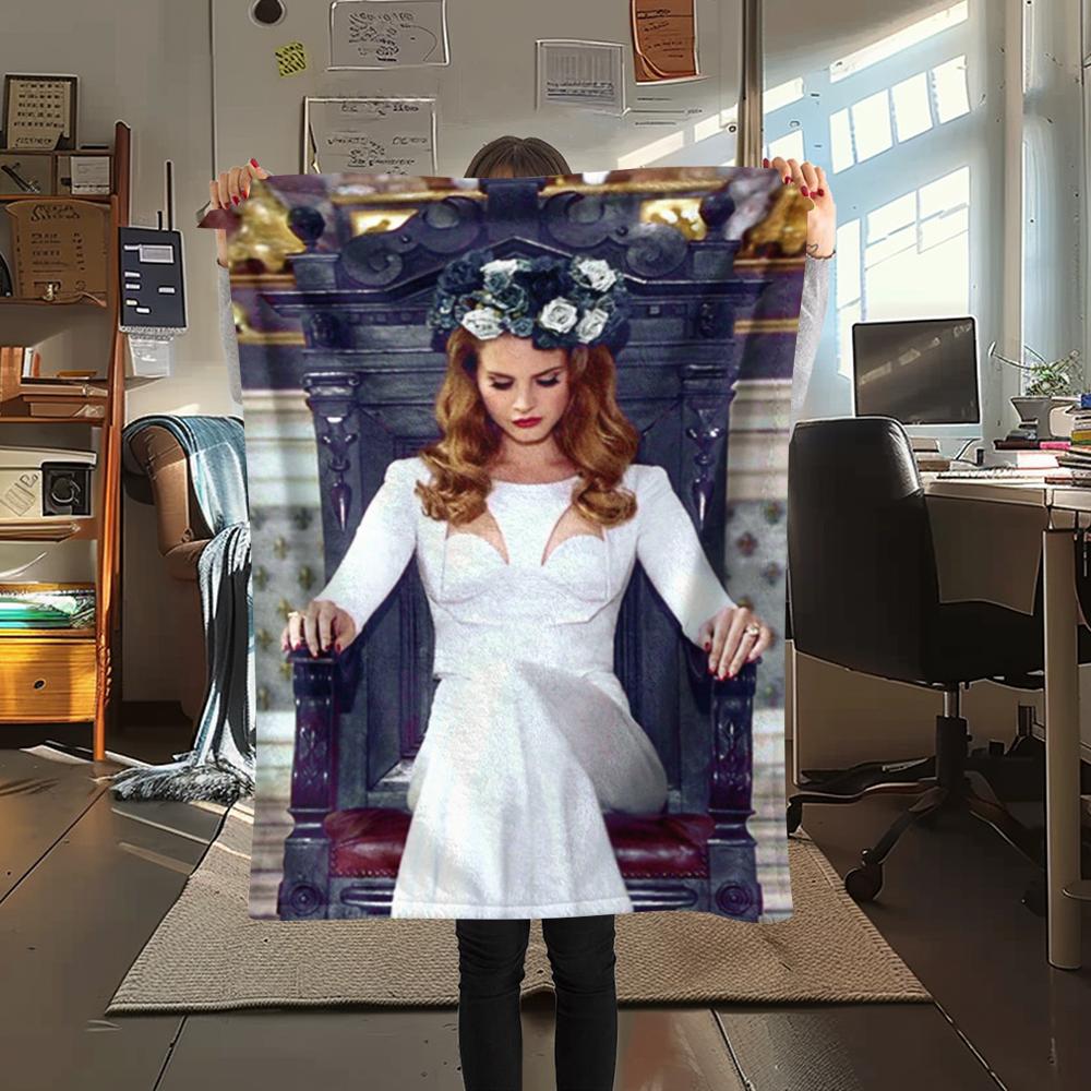 1pz Coperta in Flanella con Stampa Lana Del Rey, Alta qualità Confortevole per Tutte le Stagioni, Decorazione per la Casa, Calore e Comfort, Perfetta per Regali di Natale