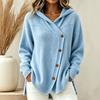 Autumn and Winter New Women's Sweater Casual Loose Button Long Sleeve Women's Hooded Knitted Cardigan