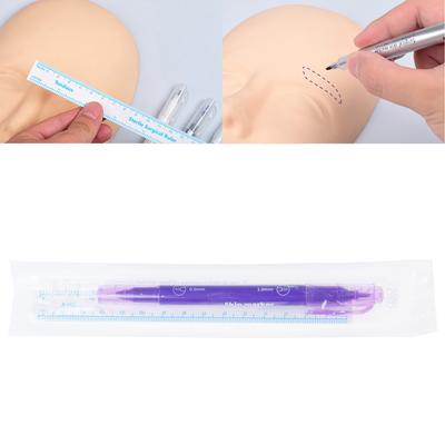 10Pcs Double Tip Eyebrow Marker Pen Microblading Marker Pen with Paper Ruler Double Tip Makeup Positioning Marker Pen