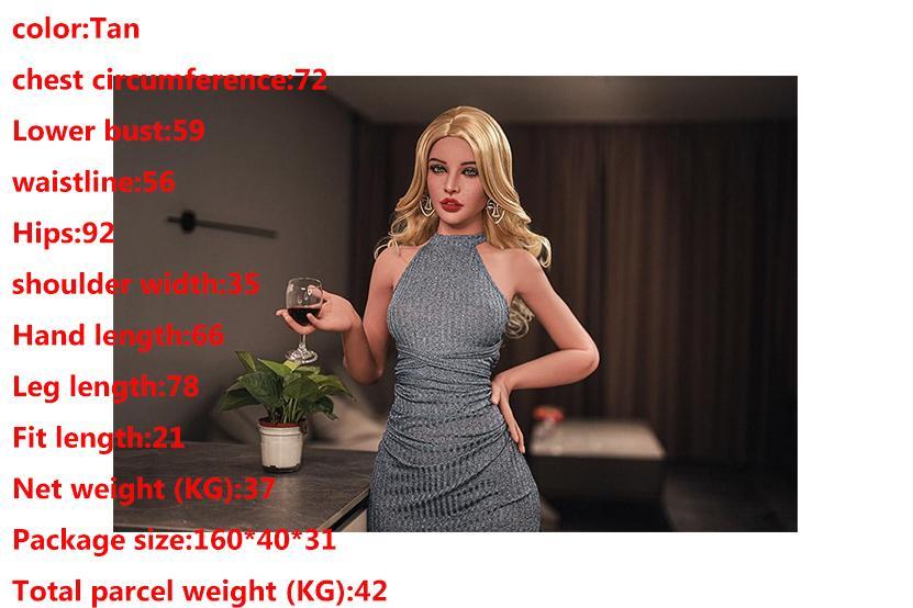 163 Cm Blonde Sex Doll TPE Material Sexy Ass Sex Toys Male Masturbation Real Adult Products