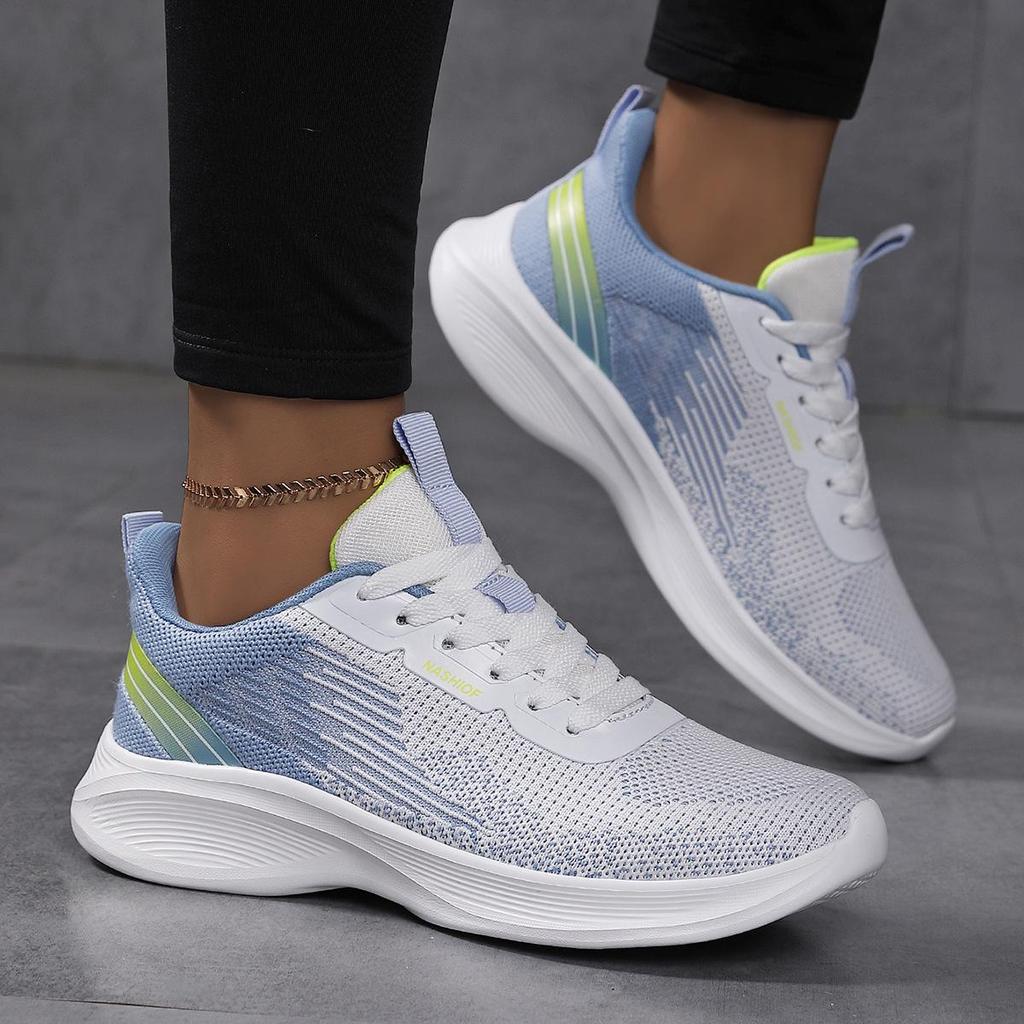 Plus Size Women's Flyknit Sports Shoes - Soft Sole, Lightweight, Breathable Mesh Running Shoes, Bestseller