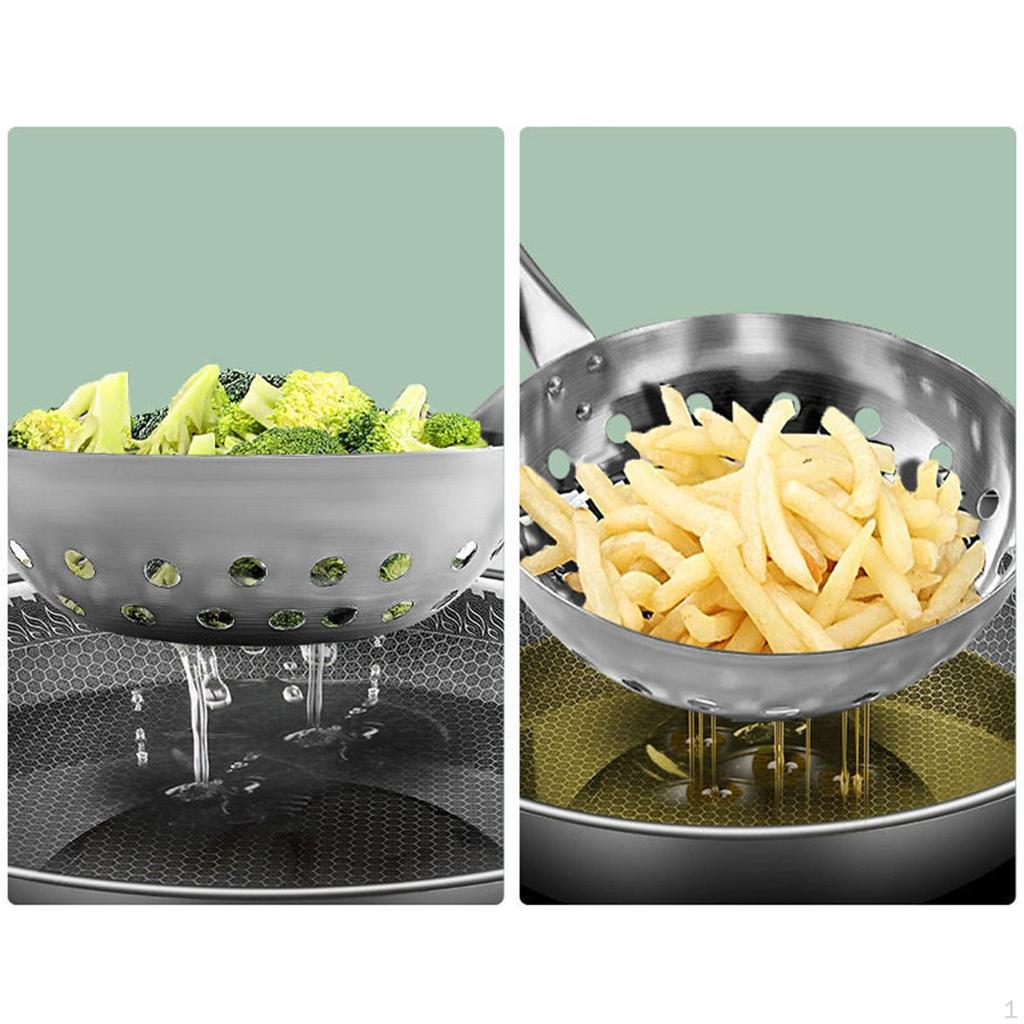 Scoop Colander Cooking Blanching Basket Comfortable Grip Noodle Strainer Spoon
