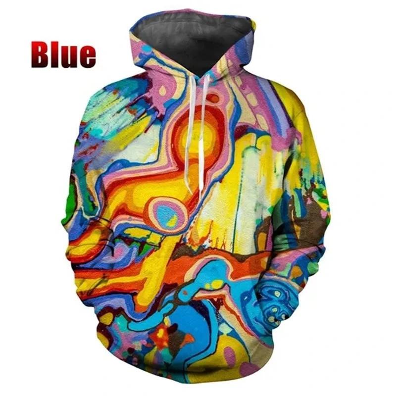 Мужская толстовка с капюшоном с принтом тай-дай — фото 5