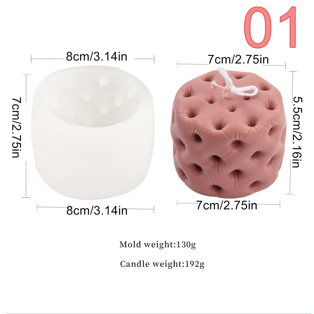 1PC Geometric Ball Cylindrical Candle Silicone Mold DIY woolen yarn bal Soft Bag Sofa Rubik's Cube Soap Resin Craft Cake Fondant