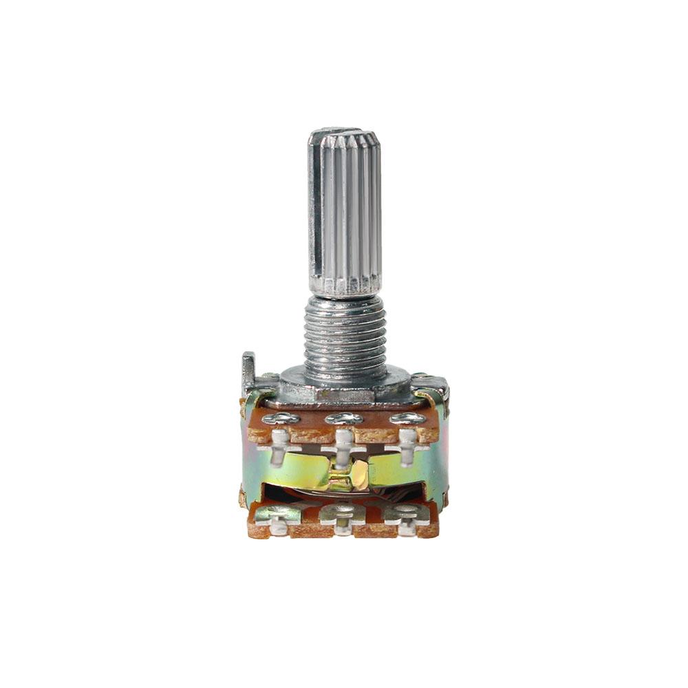 10 Stück WH148 Potentiometer B1K B2K B5K B10K B20K B50K B100K B500K Lineare Potentiometer 6-Pin 20mm Schaft mit Muttern und Unterlegscheiben Kit