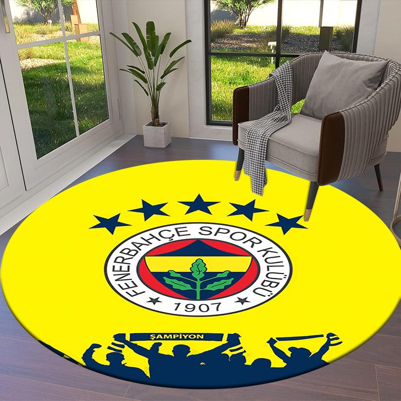 Fenerbahce Sports Club,FCSB Round Area Rug,Carpet Rug for Living Room Bedroom Sofa Playroom Decor,Non-slip Floor Mat