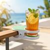 Clip-On Drink Holder for Chair, Portable Cup Holder for Beach Chair Patio Table, Striped Outdoor Clamp On Beverage Caddy for Pool Cruise