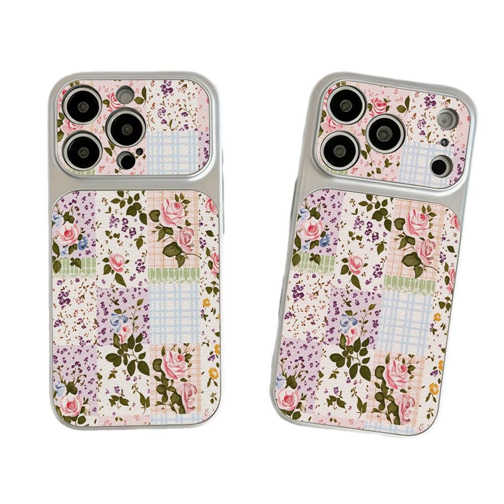 A variety of small flowers are suitable for Apple 17 mobile phone case iPhone15promax all-inclusive 16Pro leather pattern 14 simple