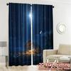 Set Of 2 Modern Flat Printing Curtains Without Rod Bethlehem Night Fashionable Polyester Gifts Curtain Made