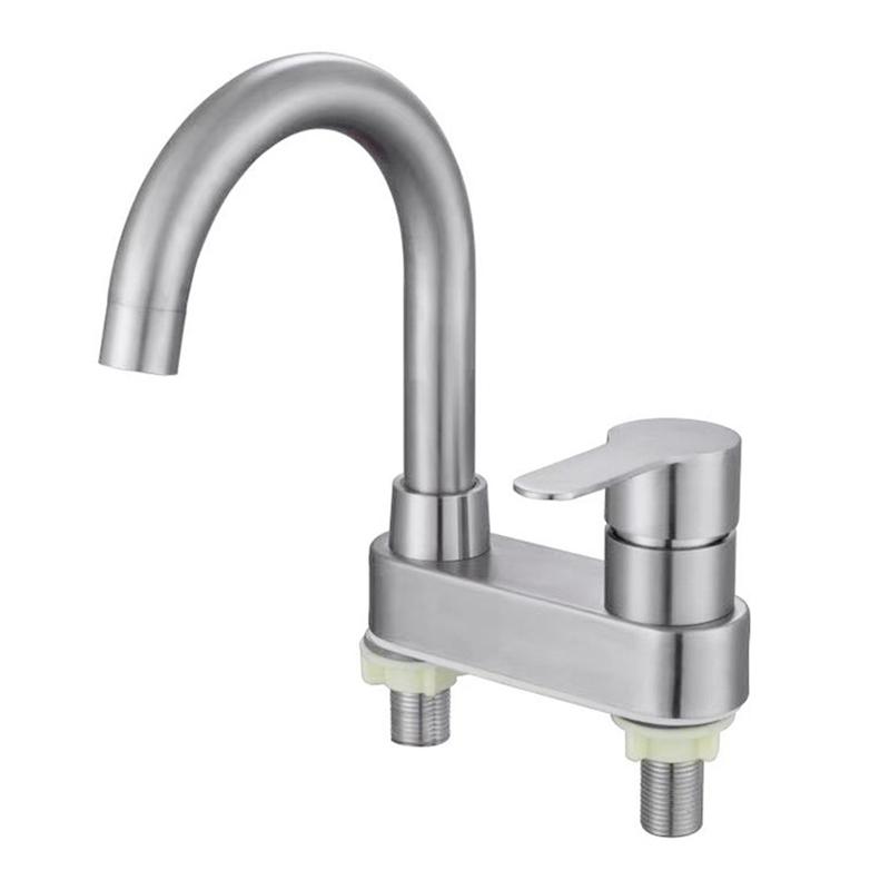 304 Stainless Steel Brushed Bath Basin Faucet Sink Mixer Taps Vanity Hot and Cold Water Mixer Bathroom Faucets