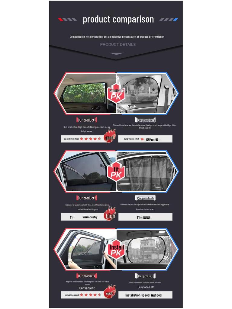 Quebra-sol de janela de carro compatível para N-BOX, N-VAN, Harrier 60, Suzuki JIMNY, Hustler