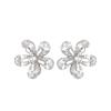 Five-petal Cherry Blossom Stud Earrings for Women's Simple Fashion Earrings with Diamonds, No-pick Ear Jewelry for Sleeping.