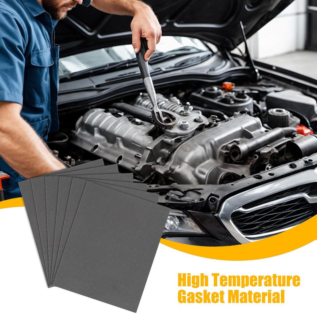 6PCS High Temp Gasket Material Sheet, 15x11.8 Inch Heat-Resistant Oil Gasket for Automotive Motorcycle Lawn Mower Repair