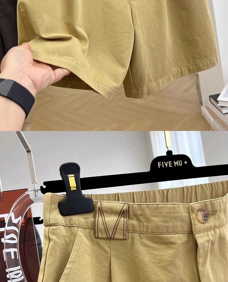 Plus Size High-Waisted Retro Casual Cargo Shorts for Women - Summer Stylish Loose Wide-Leg Pants 