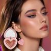 3-Color Lip & Cheek Dual-Use Heart-Shaped Blush Stick Natural Contouring & Brightening Highlighter Blush