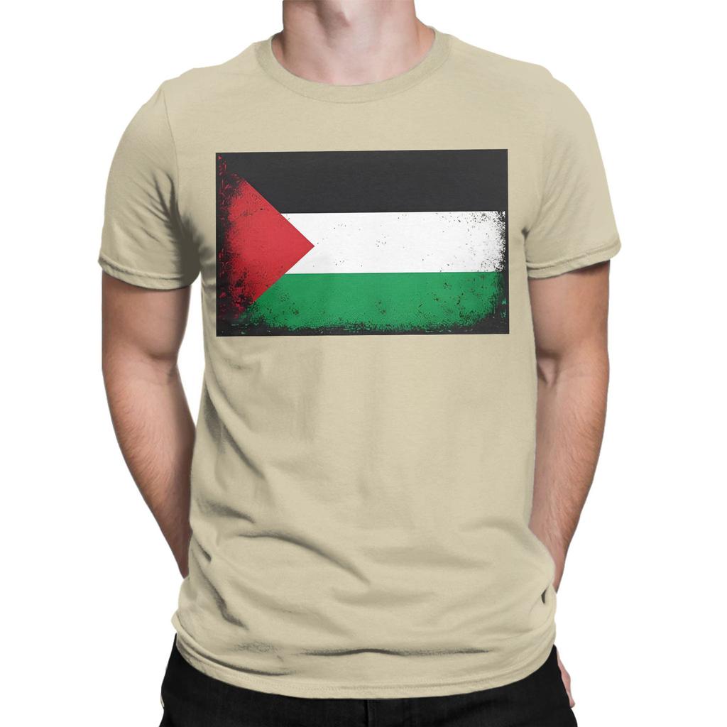 Men Keffiea Palestine Beach Palestine Map T Shirt 100 Cotton Clothes Leisure Short Sleeve Round Neck Tees Birthday Gift TShirt