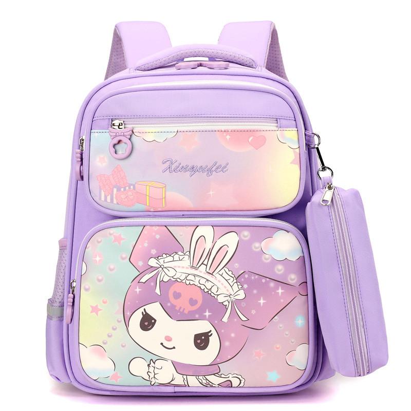Adorable Cartoon School Backpack For Kids With Cinnamon Dog Melody Kuromi Design