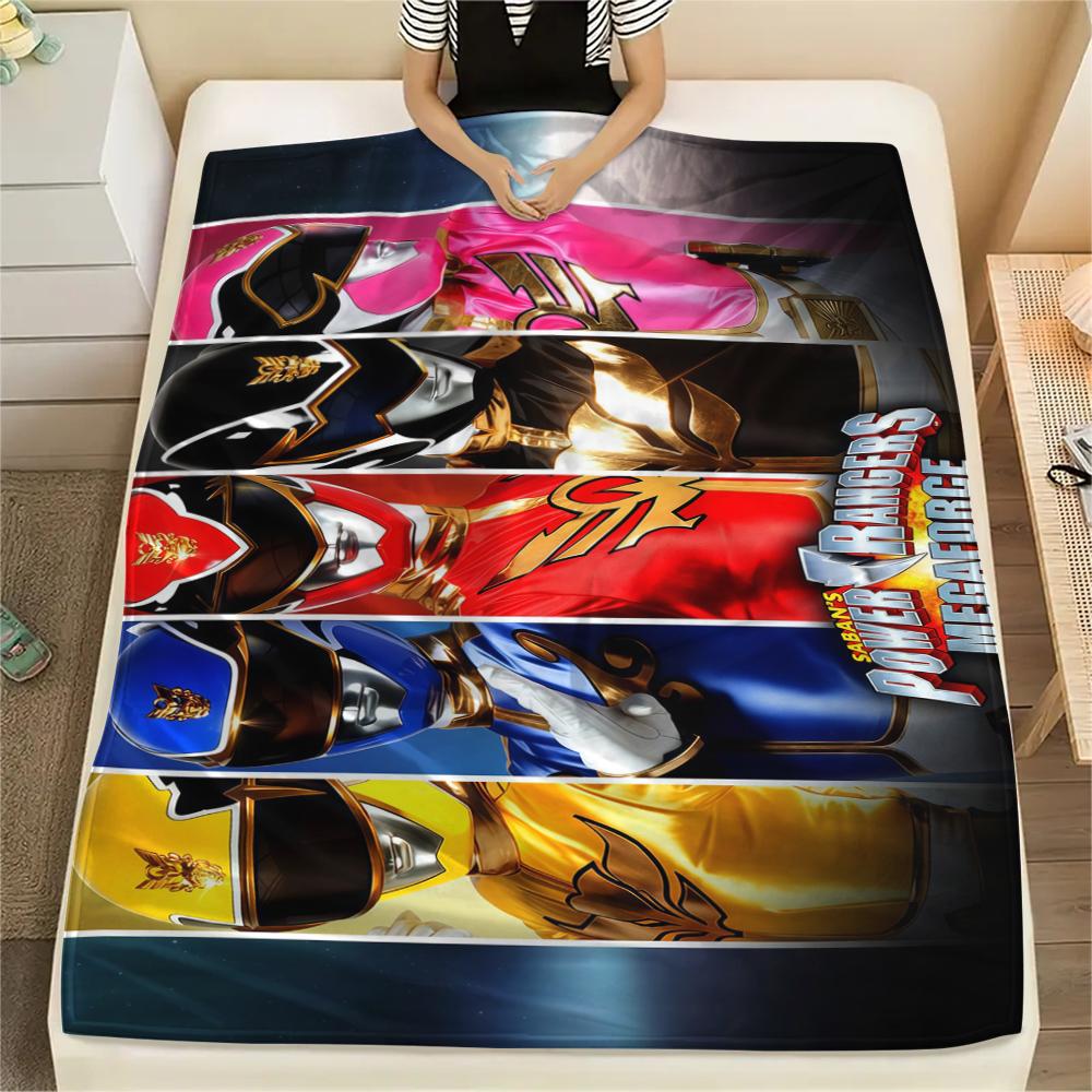 Super Sentai Print Flannel Blanket, Comfortable Warm for Sofa Bed Chair, Versatile for Picnic -HE74