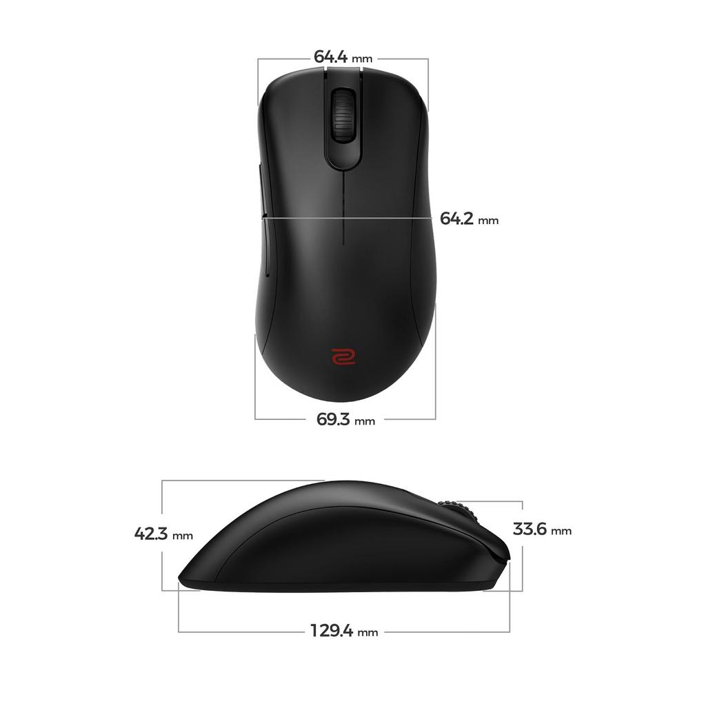 BenQ Japan ZOWIE EC1-DW Wireless Gaming Mouse (Large Size / Asymmetrical Design / 63g / 3950 Sensor / 4000Hz / Enhanced Wireless Receiver Included / R