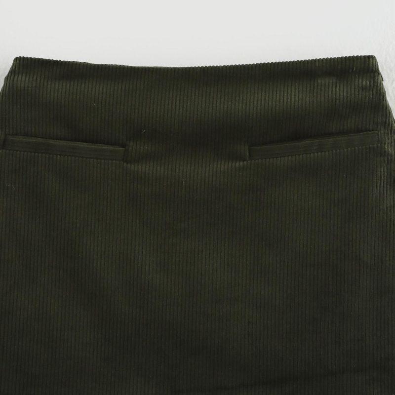 Kaslead New Arrival Women's Fashion Style Stylish Simple and Versatile Leisure Corduroy Mini Skirt