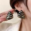 Stylish Zebras Stripe Studs Earrings Lightweight Metal Jewelry Handmade Ear Accessories For Everyday Outfits