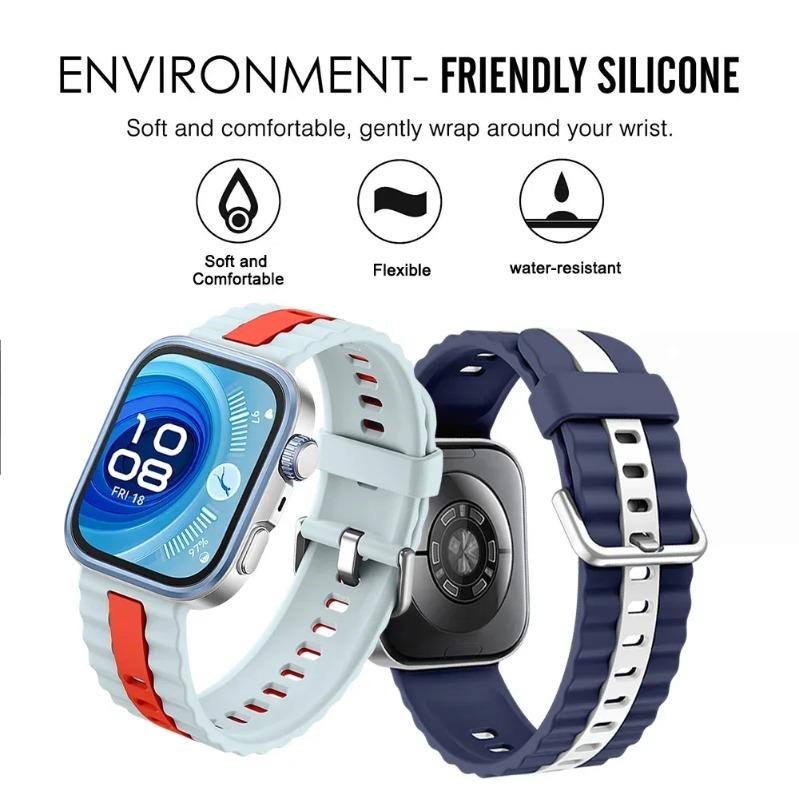 Two-Color Breathable Silicone Strap for Huawei Watch Fit 4/Fit 4 Pro Sport Bracelet Correa for Huawei Watch Fit 3 Soft Watchband