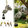 Outdoor Garden Lantern Solar Powered Animals Climbing Ropes Lantern Decorative Animal Shape Lantern for Balcony Patio Courtyard