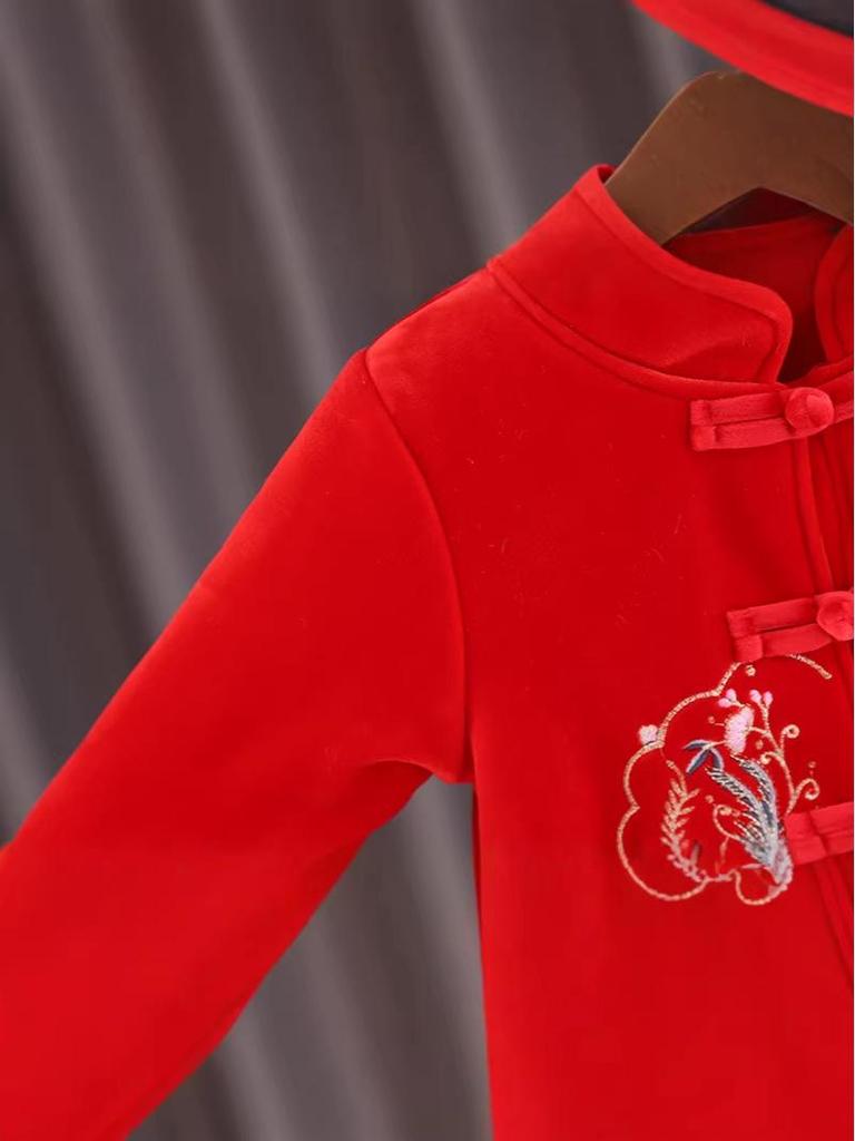 2025 New Year & 2026 Spring Festival Tang Suit Outfit for Girls, Babies 1-3 Years Old