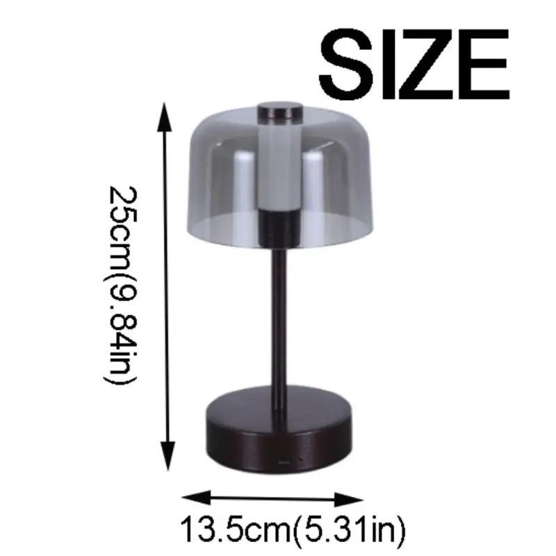 Cordless Retro Table Lamp Dimmable Touch Sensor LED Reading Lamp Wireless Lighting USB Rechargeable Metal Night Light